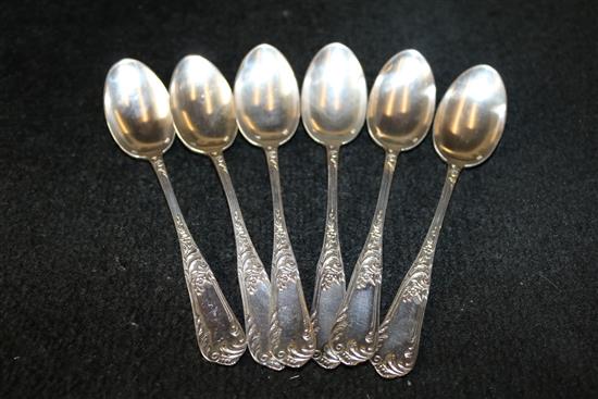 6 French silver plate teaspoons